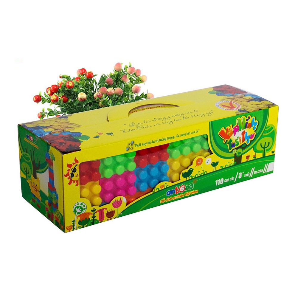 Đồ chơi Antona lắp ghép  xếp hình tuổi thơ 110 chi tiết cho trẻ từ 3 tuổi