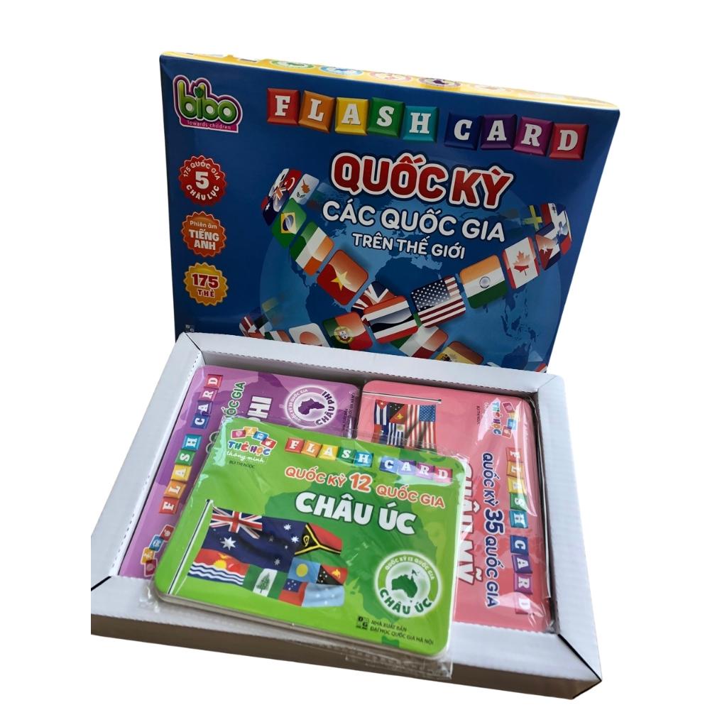 Bộ Thẻ Học Song Ngữ Quốc Kỳ Các Quốc Gia Trên Thế Giới Việt Hà