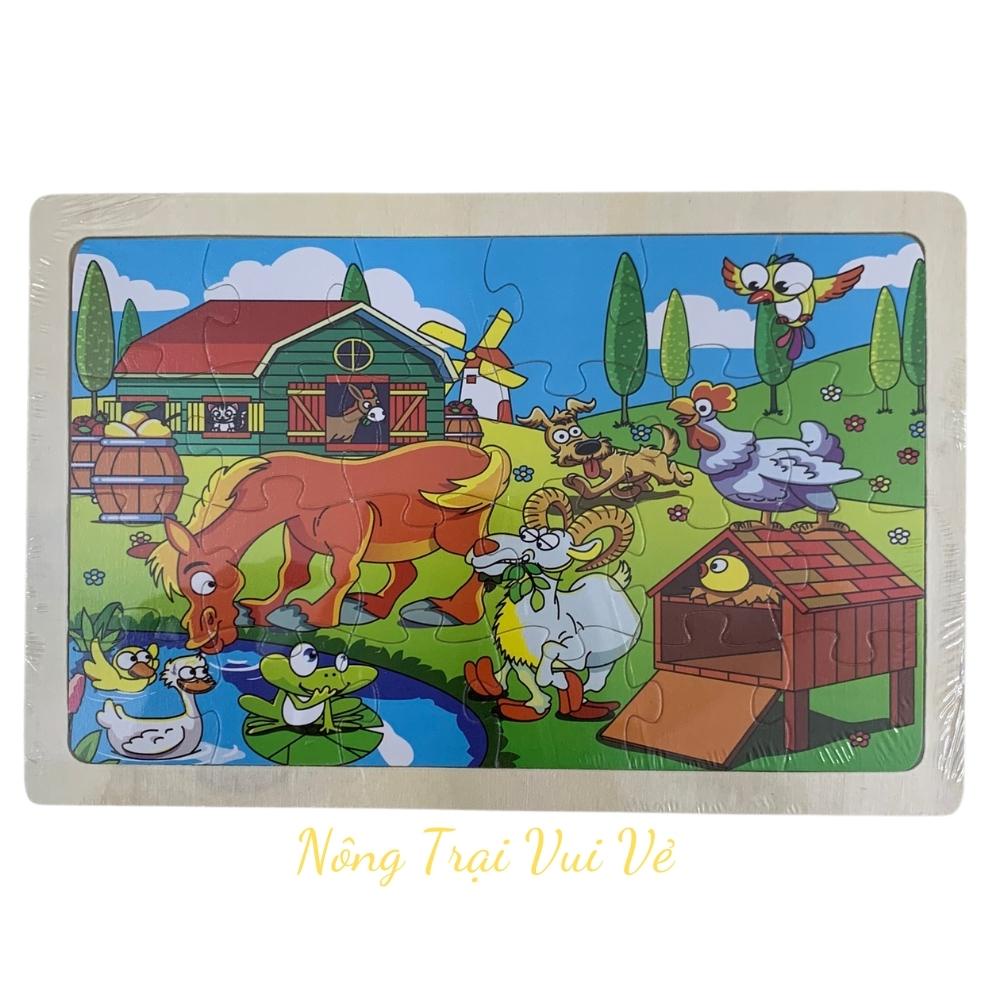 Đồ chơi Tranh Ghép Hình 24 Miếng Bằng Gỗ Cho Bé