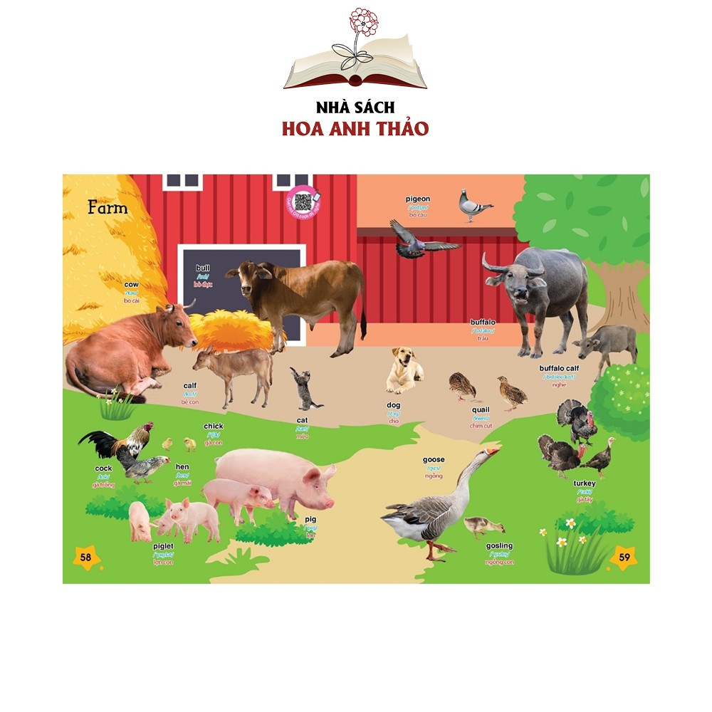 Sách Tiếng Anh cho bé Bé chinh phục tiếng anh theo chủ đề phiên bản có âm thanh