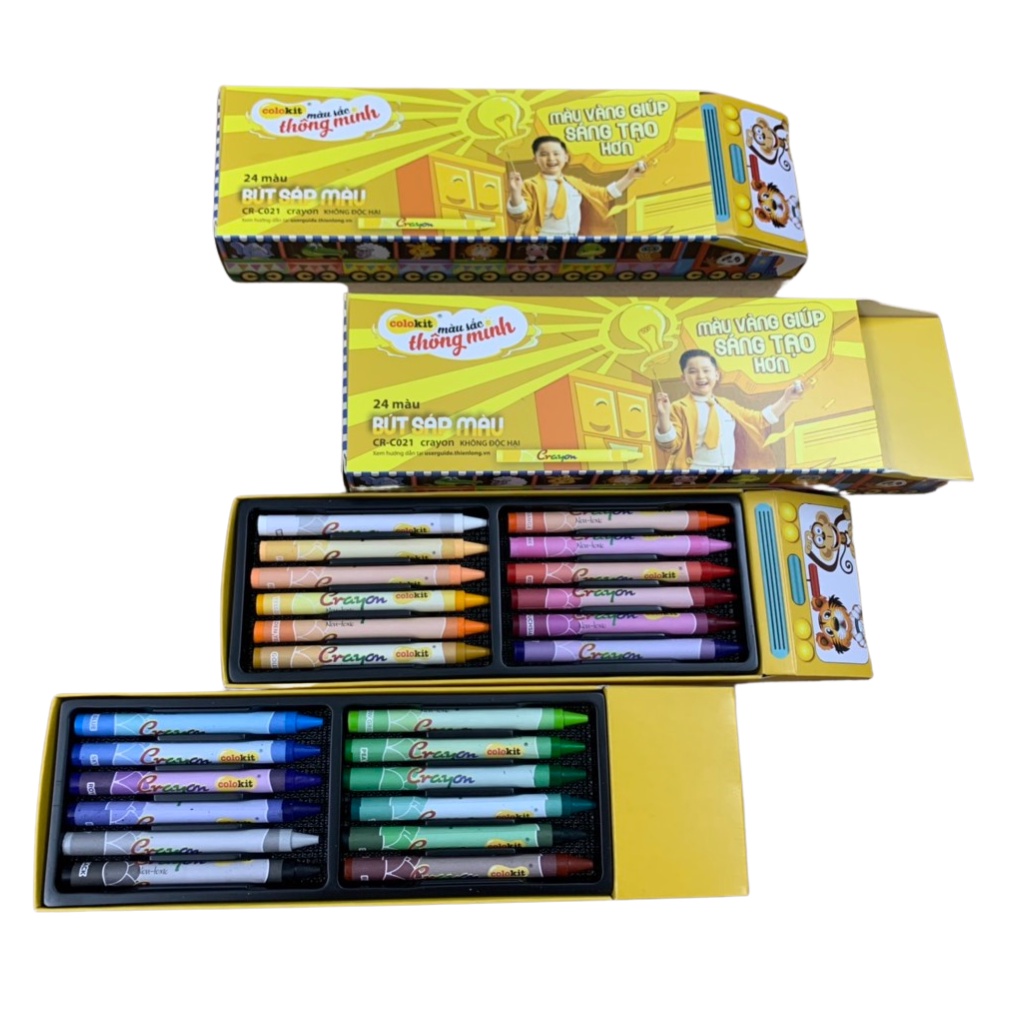 Bút sáp màu Thiên Long CR-C021 ( 24 màu)  và CR-C022 (12 màu)