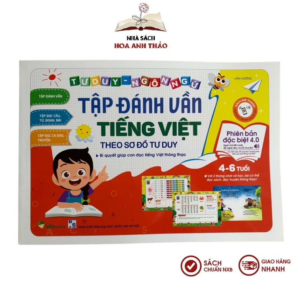 Sách - Tập đánh vần Tiếng Việt theo sơ đồ tư duy bé từ 4-6 tuổi phiên bản âm thanh 4.0