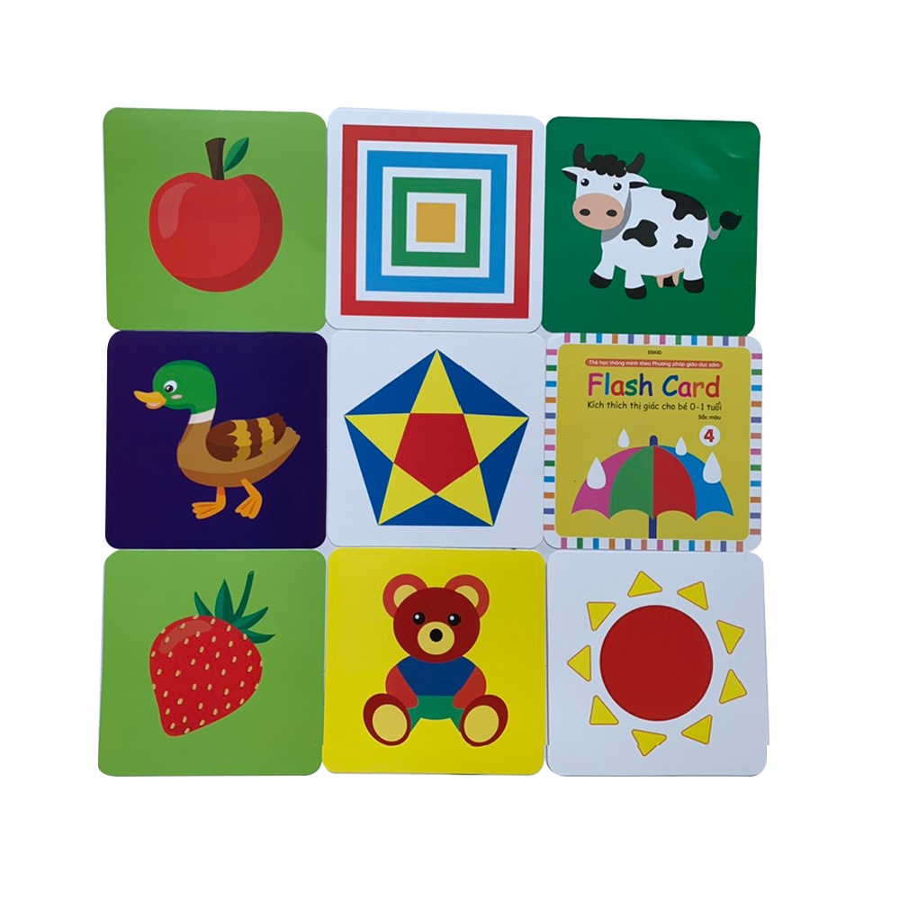 Thẻ Flash card kích thích thị giác cho bé từ 0-1 tuổi