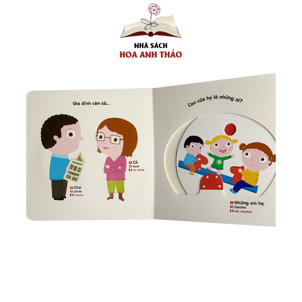 Sách chuyển động tương tác - Đa ngữ Anh Việt Pháp chủ đề Family Gia đình