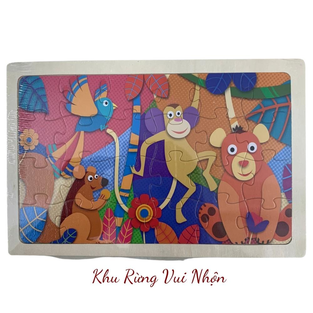 Đồ chơi Tranh Ghép Hình 24 Miếng Bằng Gỗ Cho Bé
