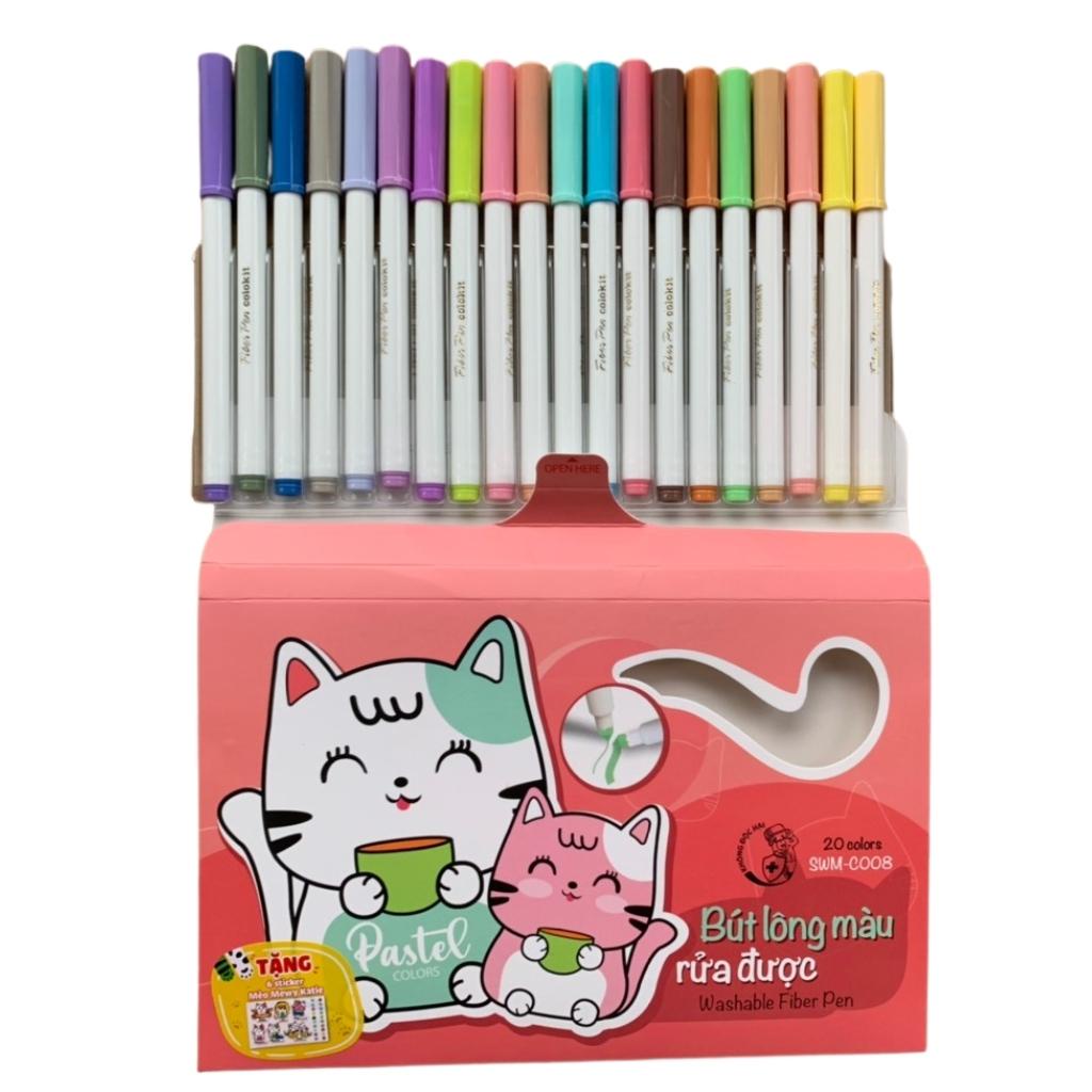 Bút Lông Màu Pastel Washable Fiber Pen Thiên Long Colokit SWM-C008