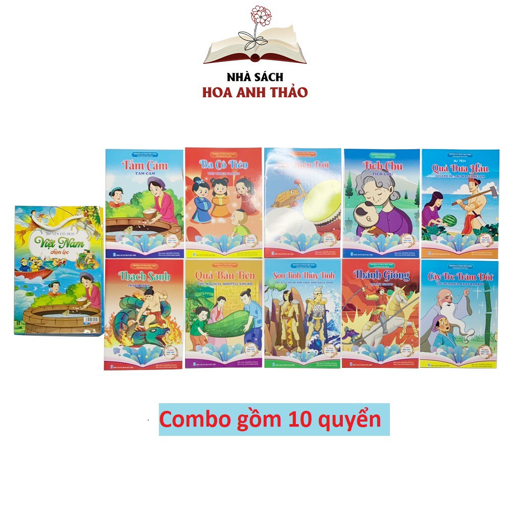 Sách Truyện cổ tích Việt Nam song ngữ Việt Anh chọn lọc cho bé (Bộ 10 quyển)