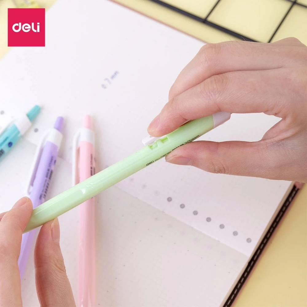 Bút Bi Deli Q033 36 Ngòi 0.7mm Màu Xanh Viết Đầu Trơn Phù Hợp Cho Học Sinh, Văn Phòng