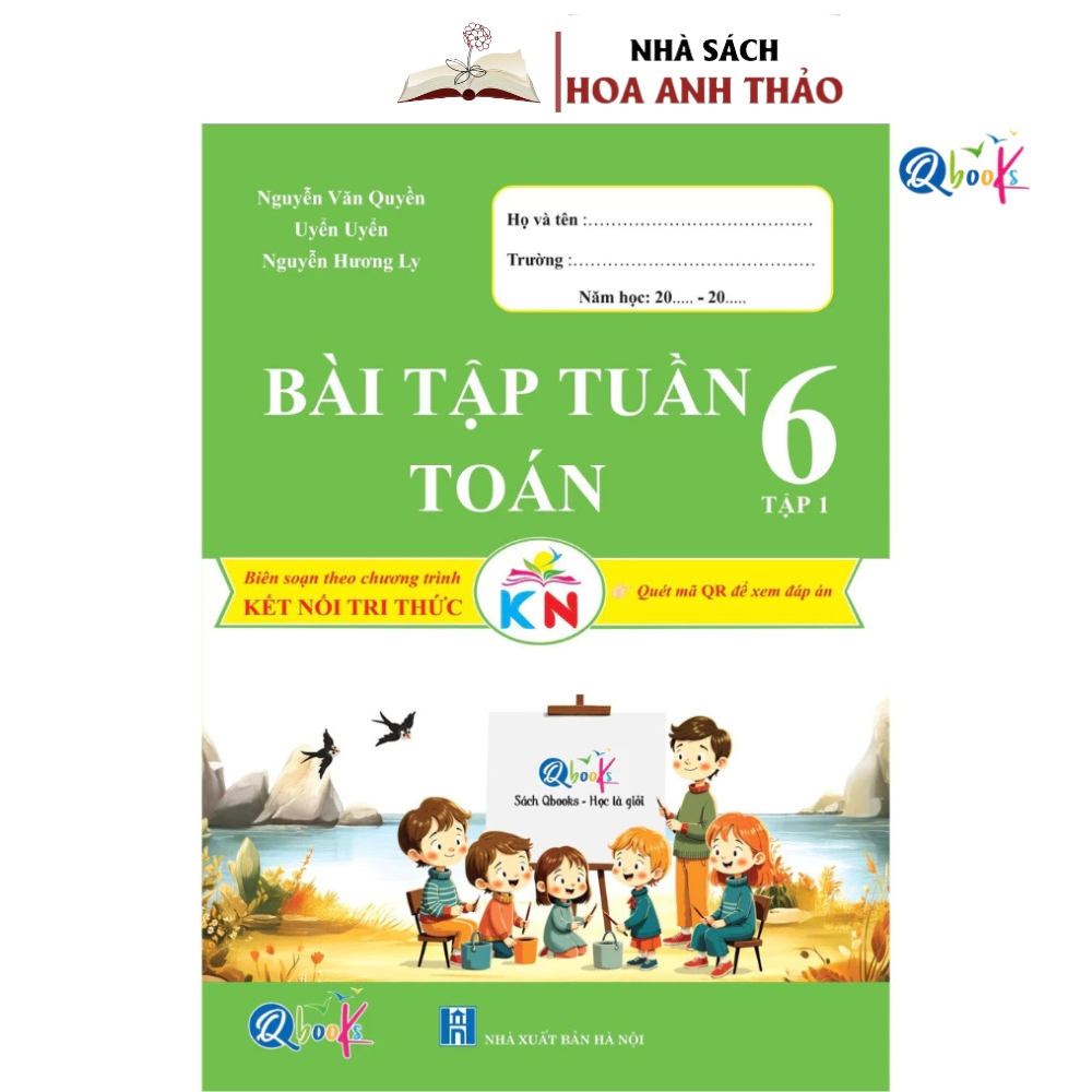 Combo 4 quyển Bài tập tuần và đề kiểm tra toán lớp 6 tập 1, tập 2 kết nối tri thức