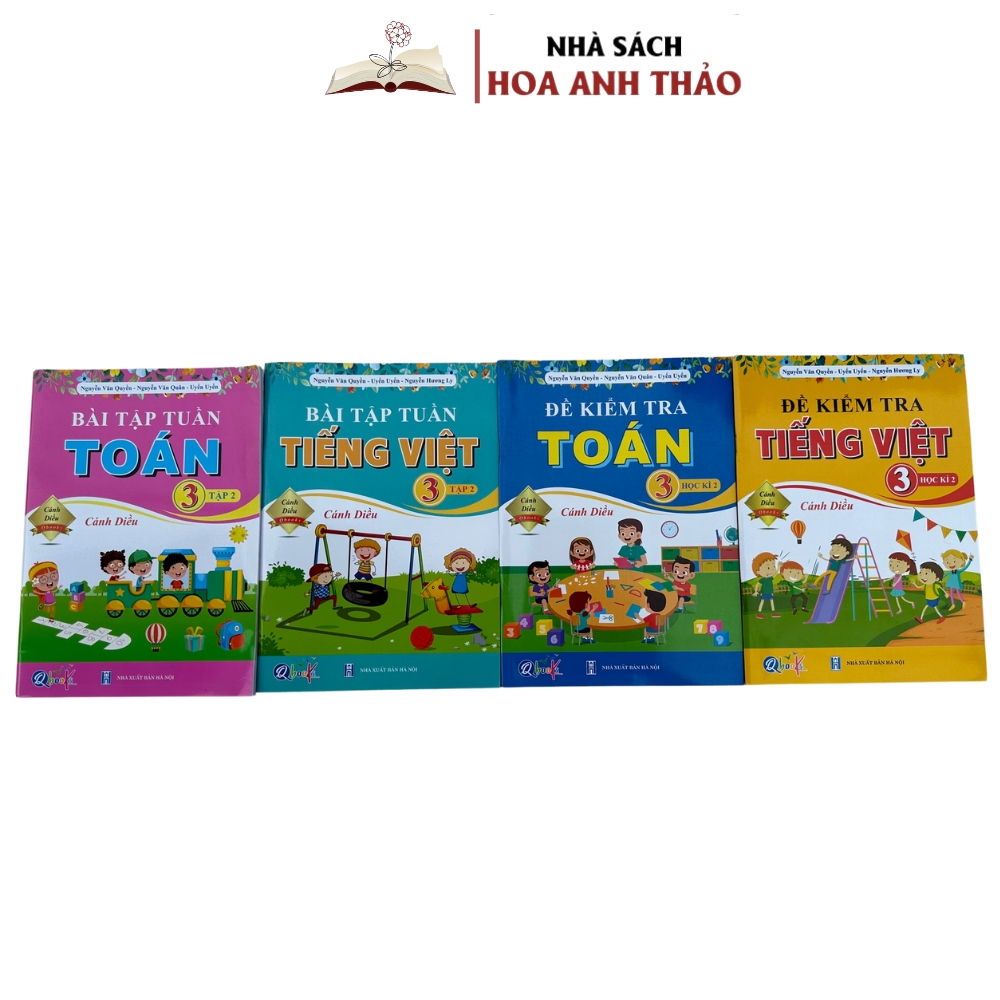 Combo 4 Sách  Bài Tập Tuần Và Đề Kiểm Tra Toán - Tiếng Việt Lớp 3 Cánh Diều Học Kì 2