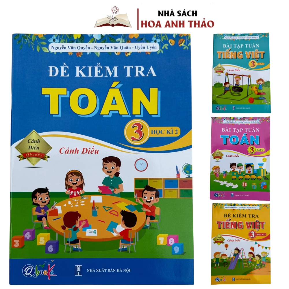 Combo 4 Sách  Bài Tập Tuần Và Đề Kiểm Tra Toán - Tiếng Việt Lớp 3 Cánh Diều Học Kì 2