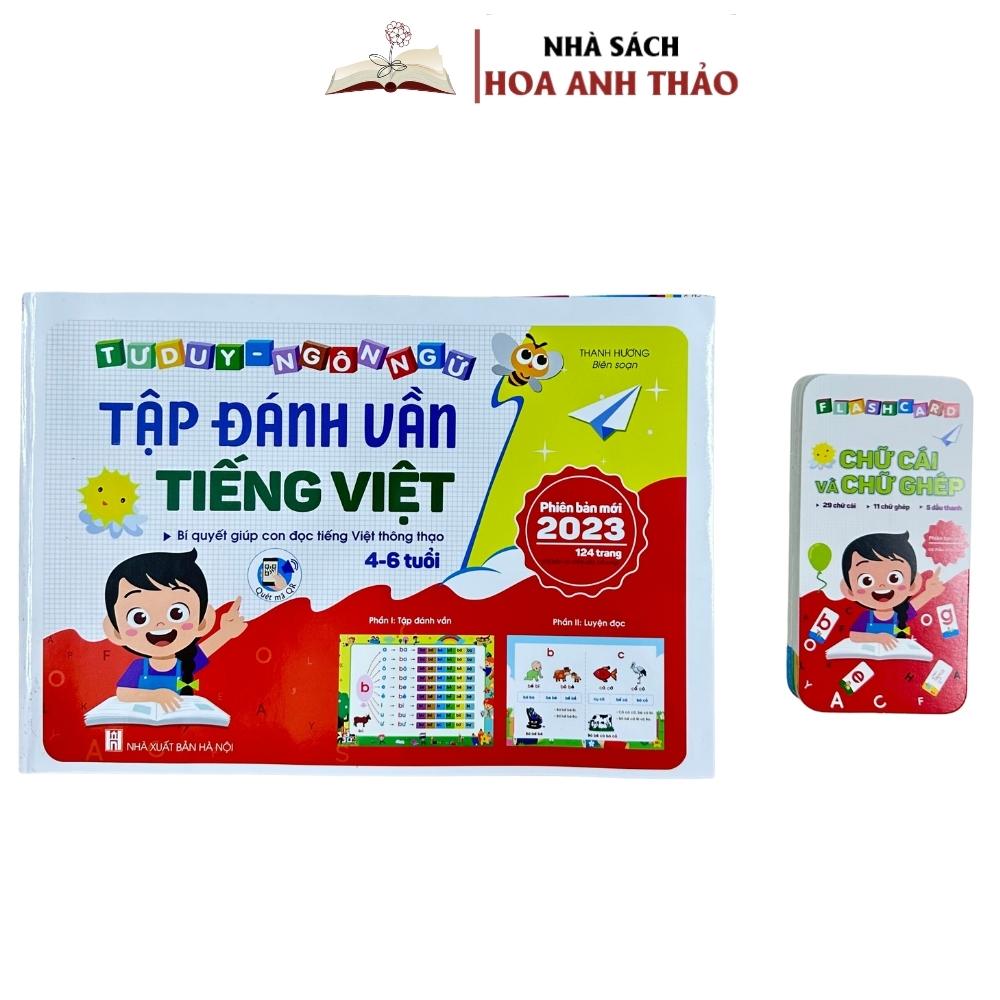 Combo Tập đánh vần tiếng việt phiên bản mới 2025 kèm bộ 42 thẻ chữ cái chữ ghép