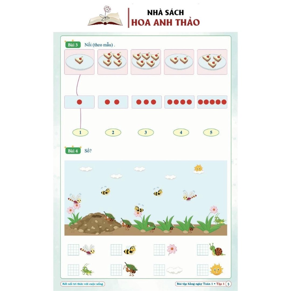Bài tập hàng ngày lớp 1 -TOÁN,TIẾNG VIỆT- bộ KẾT NỐI- TẬP 1