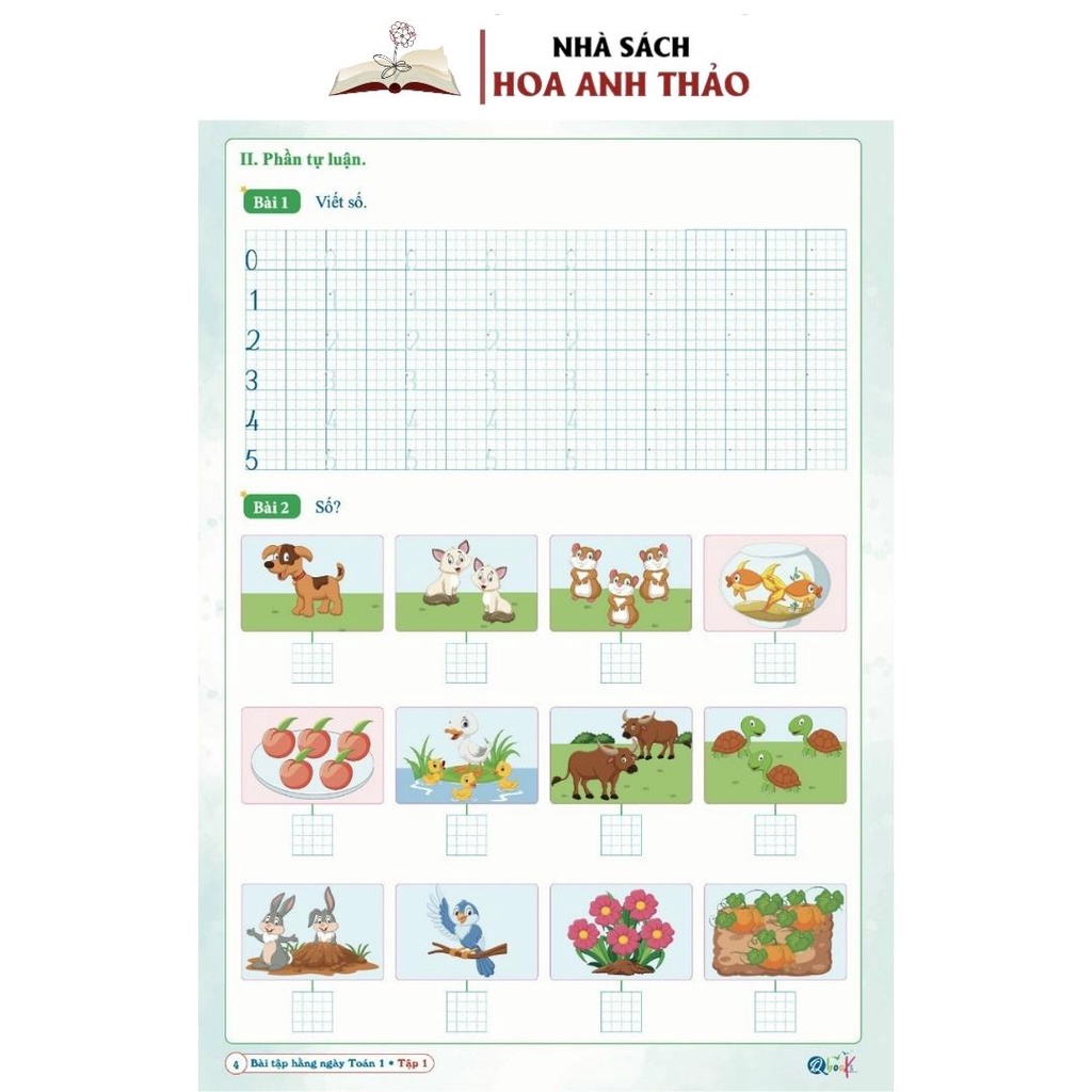 Bài tập hàng ngày lớp 1 -TOÁN,TIẾNG VIỆT- bộ KẾT NỐI- TẬP 1