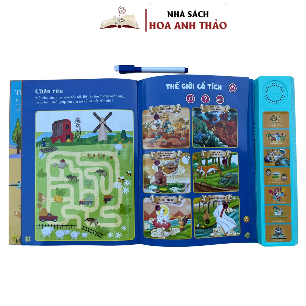 Sách Nói - Song Ngữ Anh - Việt Thanh Nga Thông Minh Tương Tác Giáo Dục Sớm Cho Trẻ Em 3+