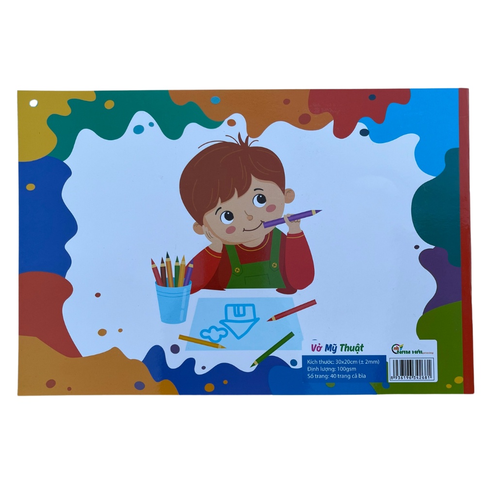 Vở Vẽ Mỹ Thuật Khổ A4 Định Lượng 100gsm, 40 Trang Cả Bìa