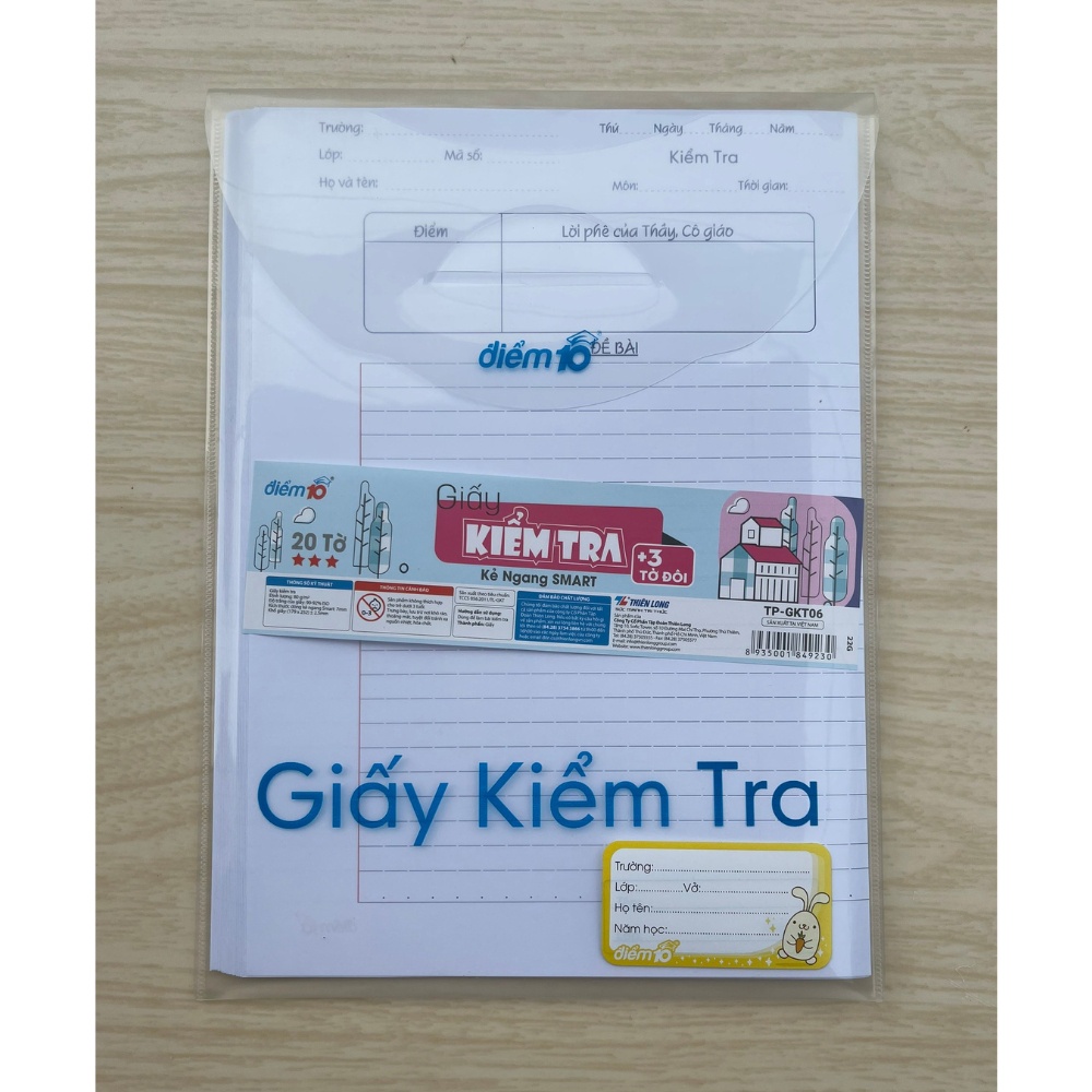 Giấy Kiểm Tra  Điểm 10 Thiên Long ( TP-GKT012, TP-GKT06 )