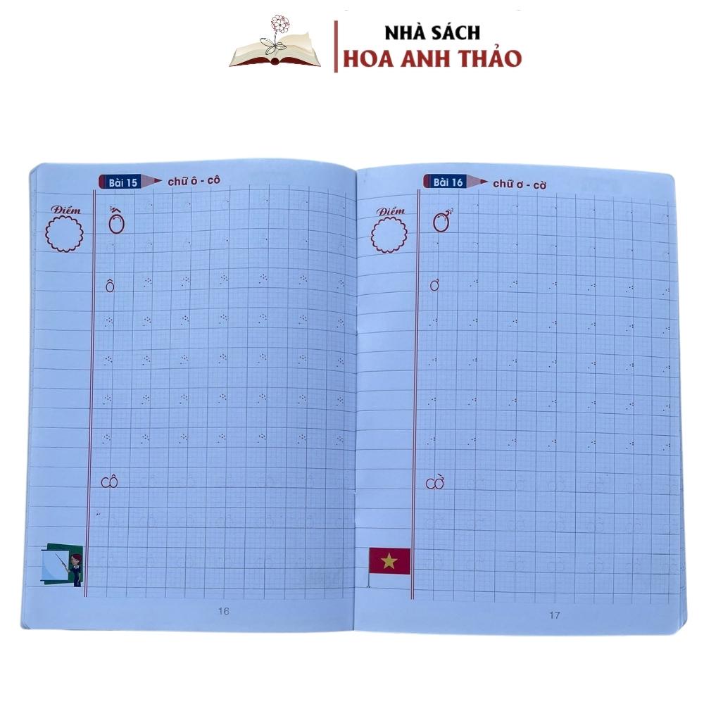 Sách - Bé Tập Viết Dành Cho Bé Chuẩn Bị Vào Lớp Một Và Vở Ô Ly Có Mẫu Chữ ( Tập 1 )