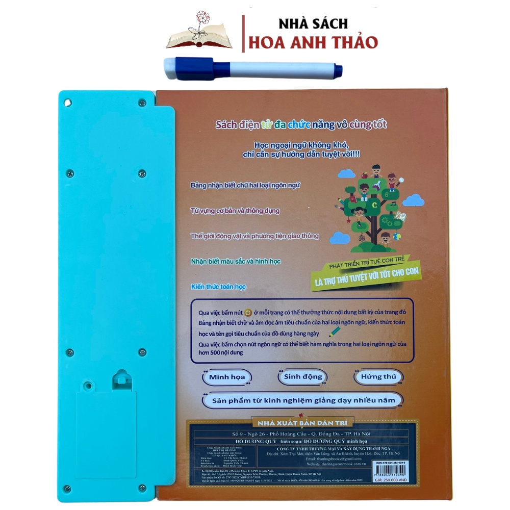 Sách Nói - Song Ngữ Anh - Việt Thanh Nga Thông Minh Tương Tác Giáo Dục Sớm Cho Trẻ Em 3+