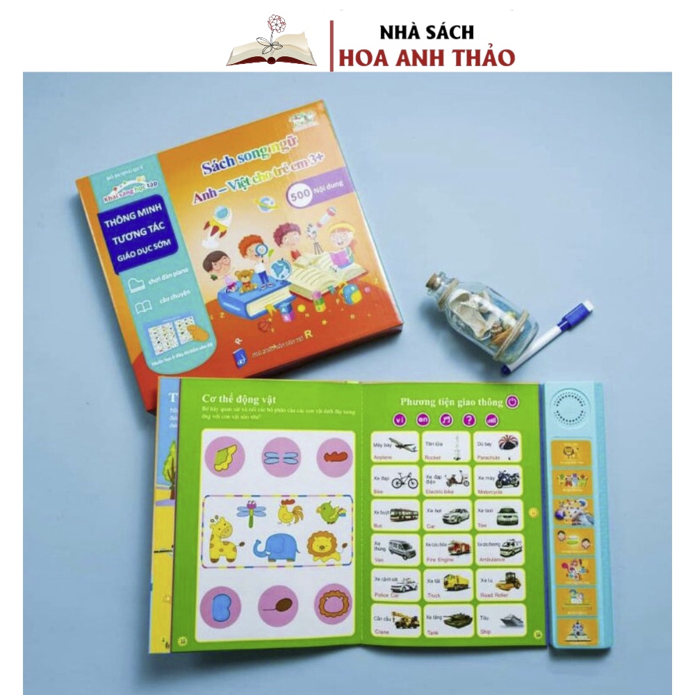 Sách Nói - Song Ngữ Anh - Việt Thanh Nga Thông Minh Tương Tác Giáo Dục Sớm Cho Trẻ Em 3+