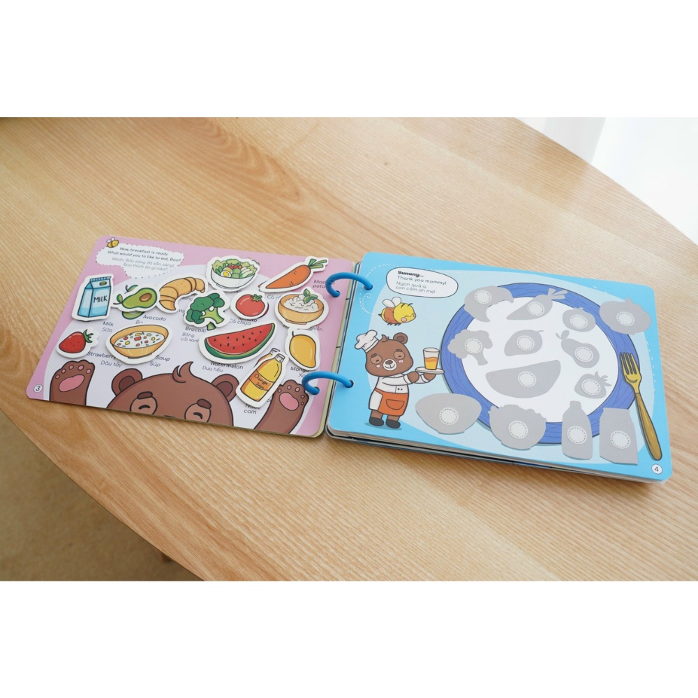 Học Liệu Bóc Dán Montessori  Busy Book Song Ngữ Anh Việt