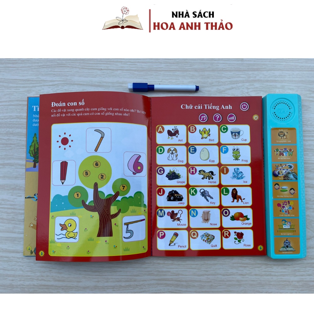 Sách Nói - Song Ngữ Anh - Việt Thanh Nga Thông Minh Tương Tác Giáo Dục Sớm Cho Trẻ Em 3+
