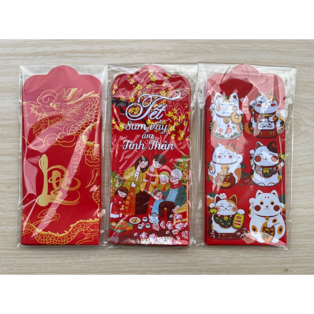 Bao Lì Xì Tết Đẹp Mẫu Truyền Thống - Combo 50 Chiếc ( Hình Giao Ngẫu Nhiên )