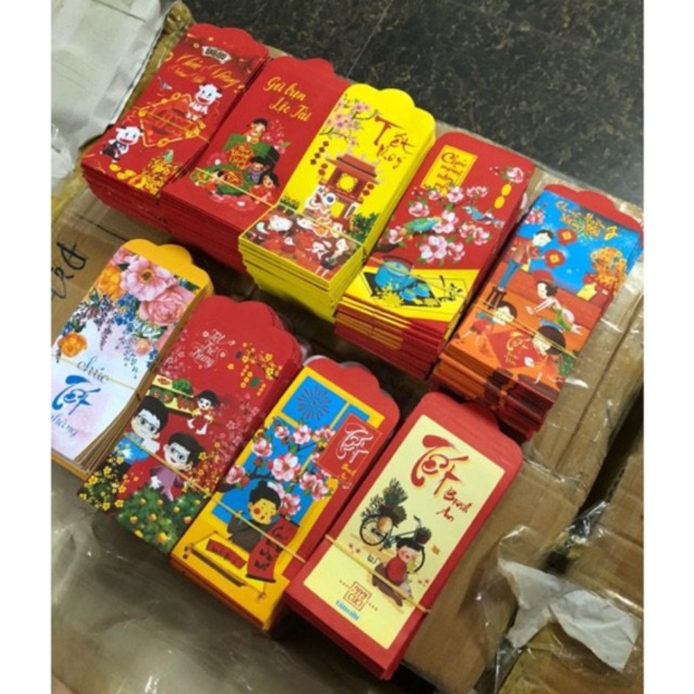 Bao Lì Xì Tết Đẹp Mẫu Truyền Thống - Combo 50 Chiếc ( Hình Giao Ngẫu Nhiên )