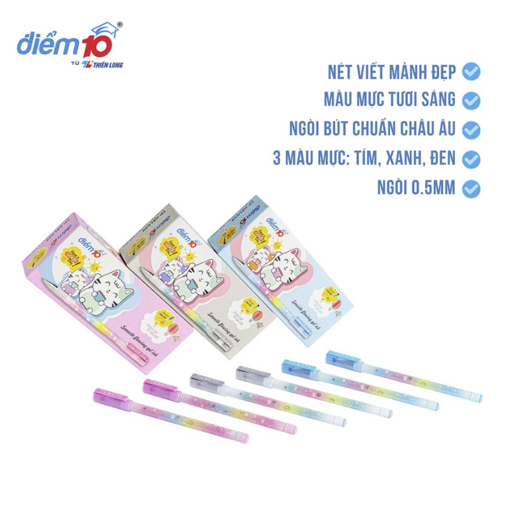 Bút Gel Smooth Flowing Gel Ink Thiên Long Điểm 10 Nét 0.5mm TP-GEL039