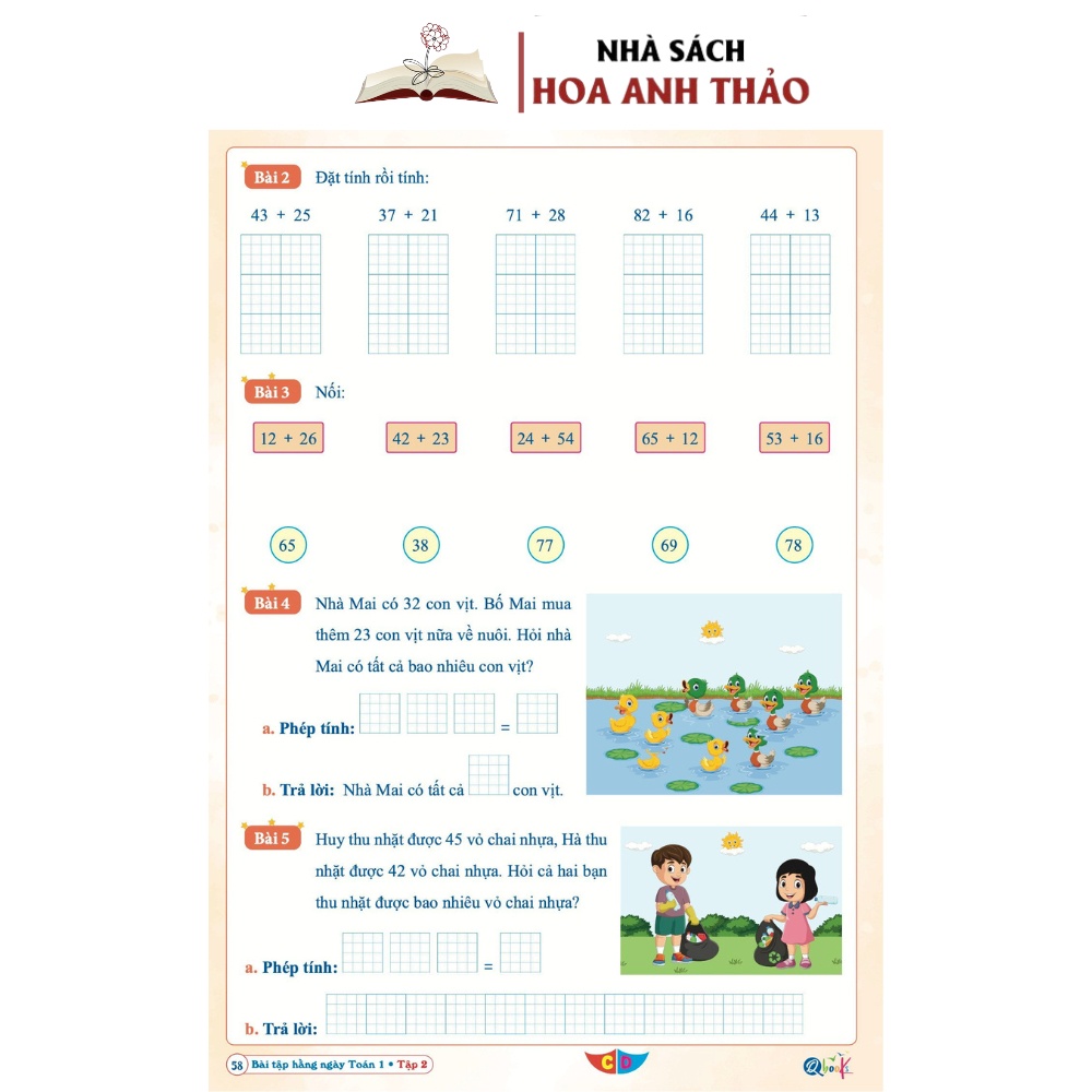 Sách - Combo Bài Tập Hàng Ngày Toán Và Tiếng Việt Lớp 1 - Cánh Diều - Tập 2