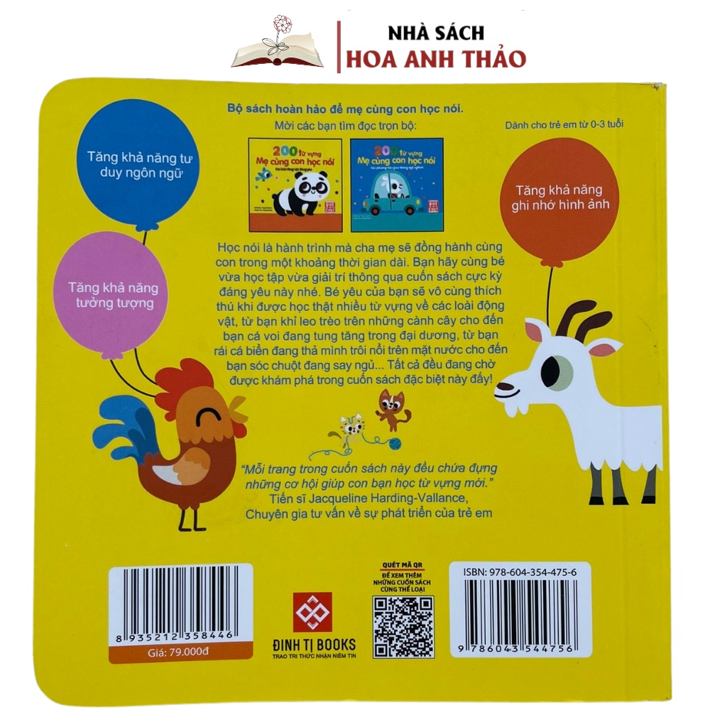 Sách - 200 Từ Vựng Mẹ Cùng Con Học nói