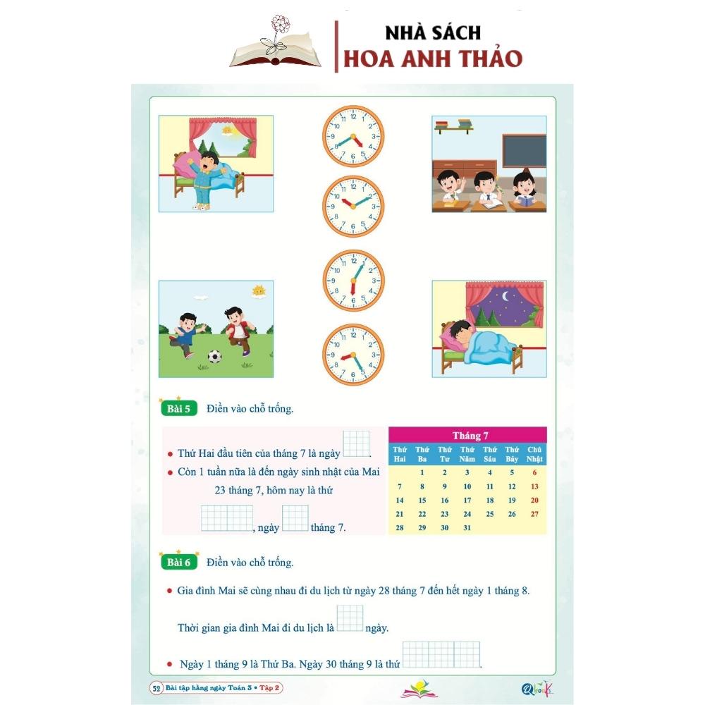 Combo 2 quyển  Bài Tập Hàng Ngày Toán Và Tiếng Việt Lớp 3 tập 2 KNTT