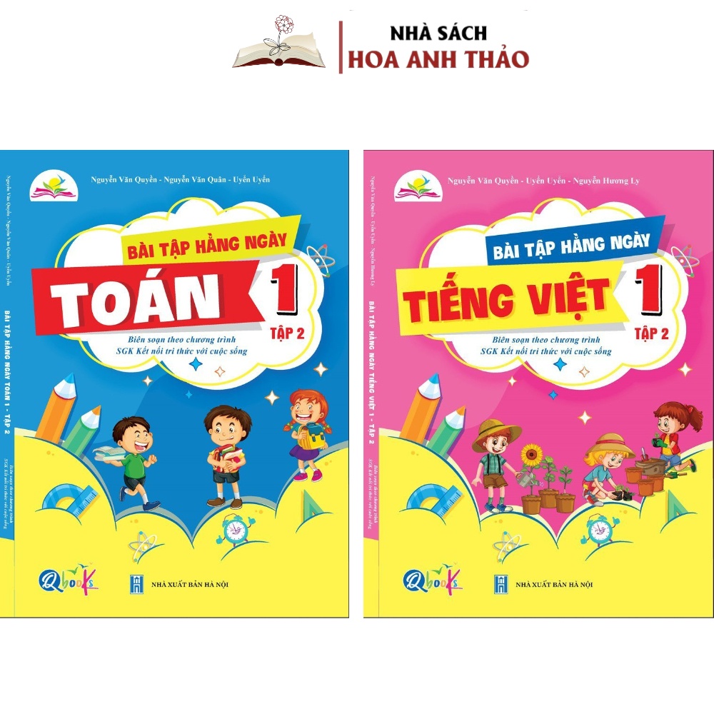 Combo 2 quyển Bài Tập Hàng Ngày Toán Và Tiếng Việt Lớp 1 Bộ Kết Nối Tri Thức Với Cuộc Sống Tập 2