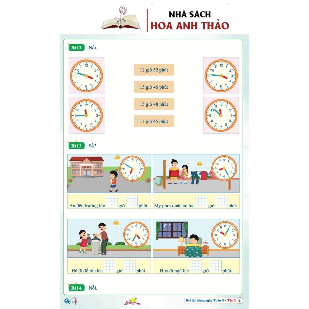 Combo 2 quyển  Bài Tập Hàng Ngày Toán Và Tiếng Việt Lớp 3 tập 2 KNTT