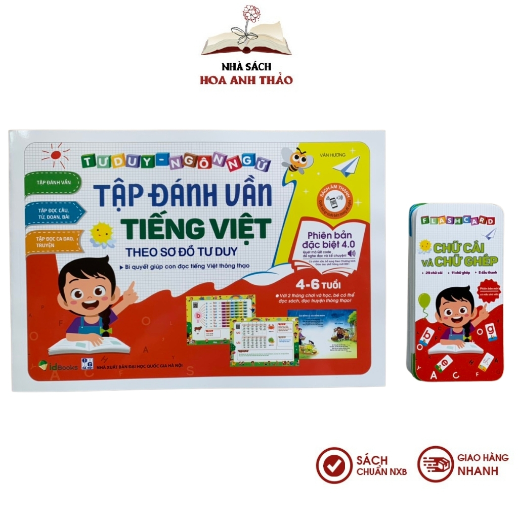 Combo Tập đánh vần tiếng việt phiên bản tương tác kèm thẻ chữ cái chữ ghép