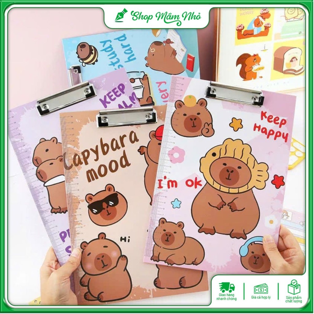 Bìa Trình Ký A4 Capybara Họa Tiết Dễ Thương