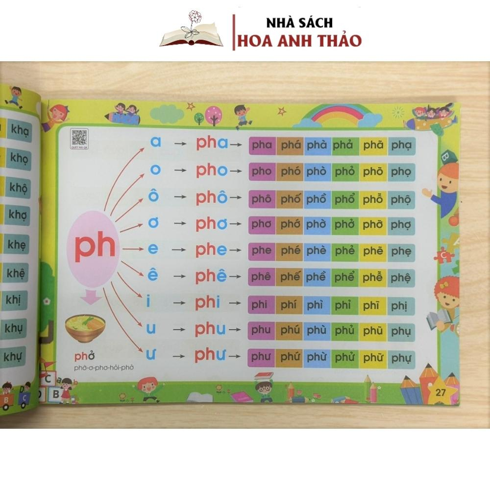 Sách - Tập đánh vần tiếng việt phiên bản mới 2025 kèm file đọc và video hướng dẫn cách ghép vần