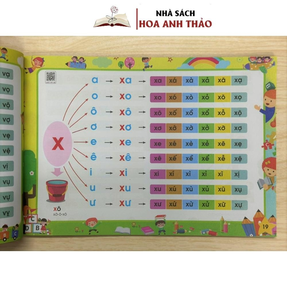 Sách - Tập đánh vần tiếng việt phiên bản mới 2025 kèm file đọc và video hướng dẫn cách ghép vần