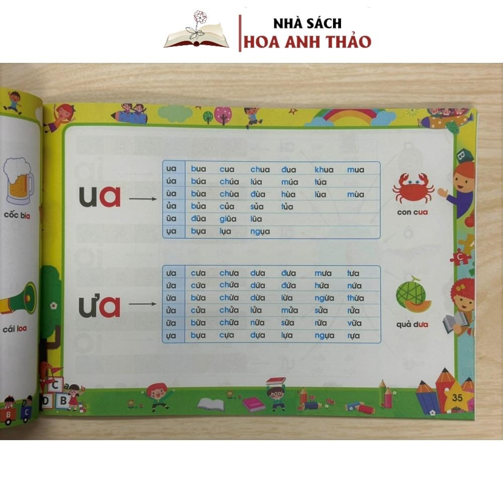 Sách - Tập đánh vần tiếng việt phiên bản mới 2025 kèm file đọc và video hướng dẫn cách ghép vần