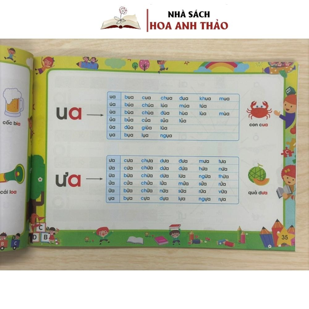 Sách - Tập đánh vần tiếng việt phiên bản mới 2025 kèm file đọc và video hướng dẫn cách ghép vần