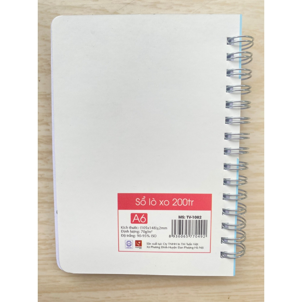 Sổ lò xo kẻ ngang  Minh Châu 100 - 200 trang A6 Bìa Hoạt Hình