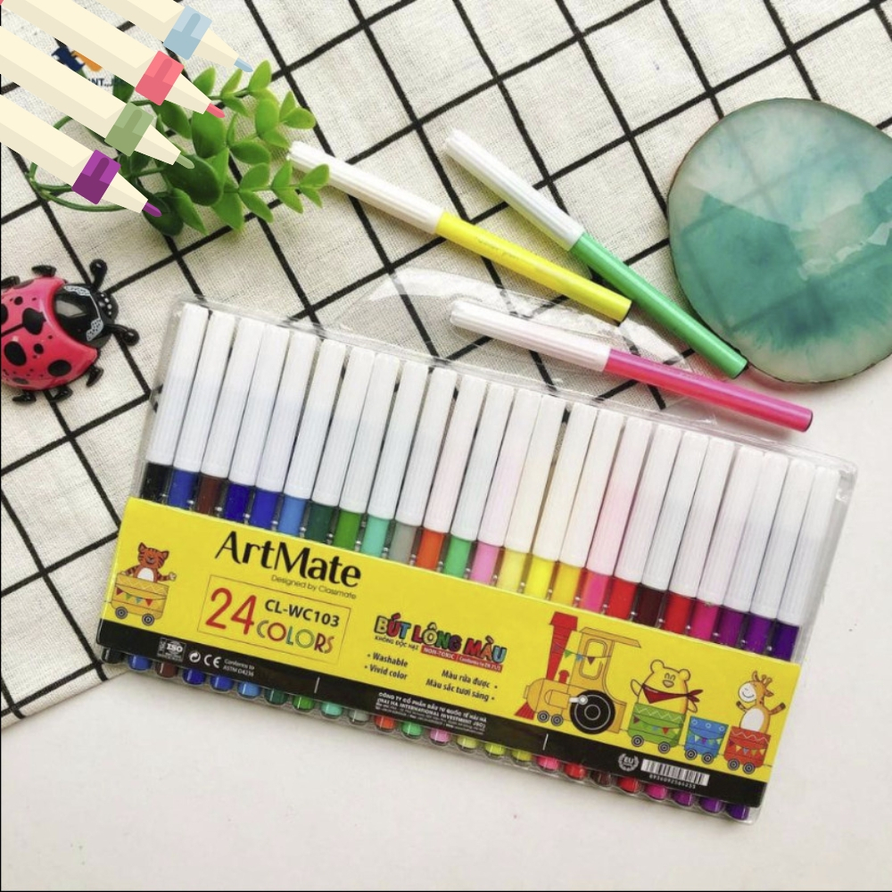Bút Dạ Màu CLASSMATE Chất Liệu Cao Cấp, Màu Sắc Tươi Sáng, Rõ Nét, Không Phai, Túi 12/18/24 Chiếc CL-WC101/WC102/WC103