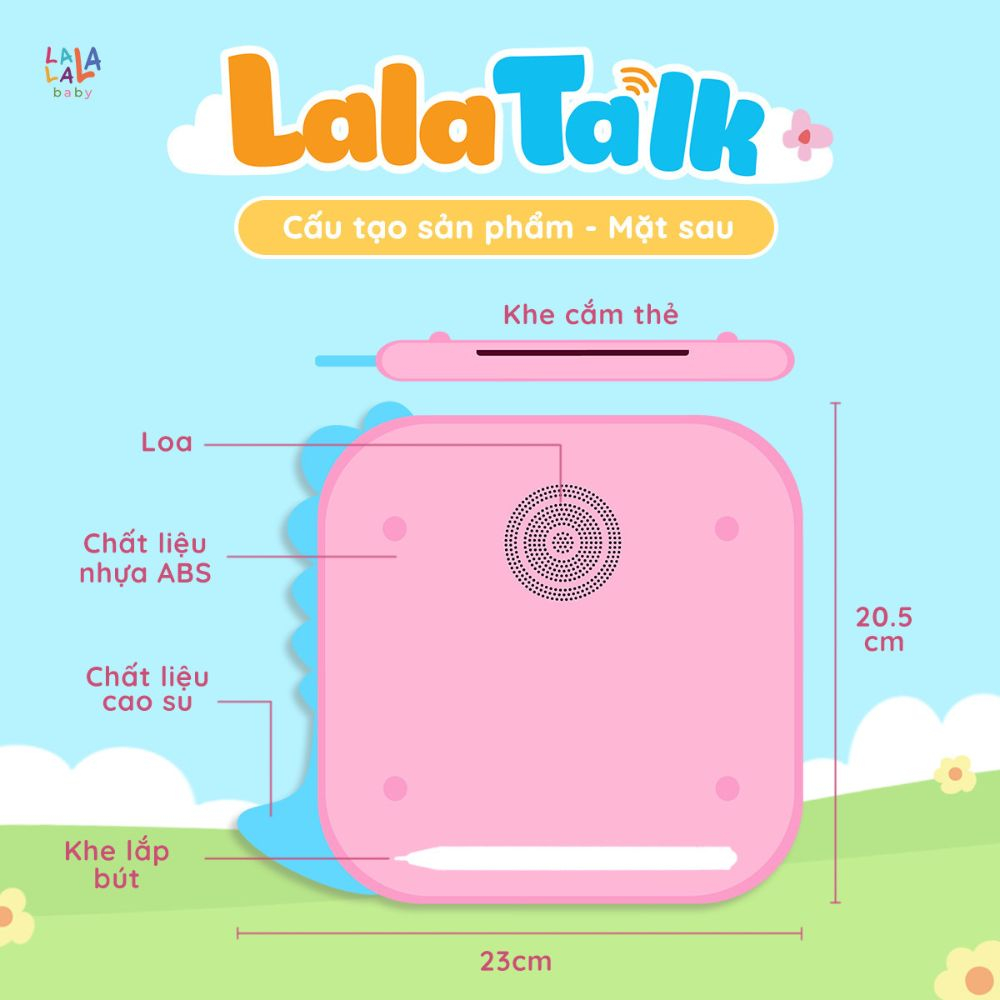 Máy đọc viết Lalatalk máy đọc thẻ song ngữ kết hợp bảng viết tự xóa thông minh Lalala baby