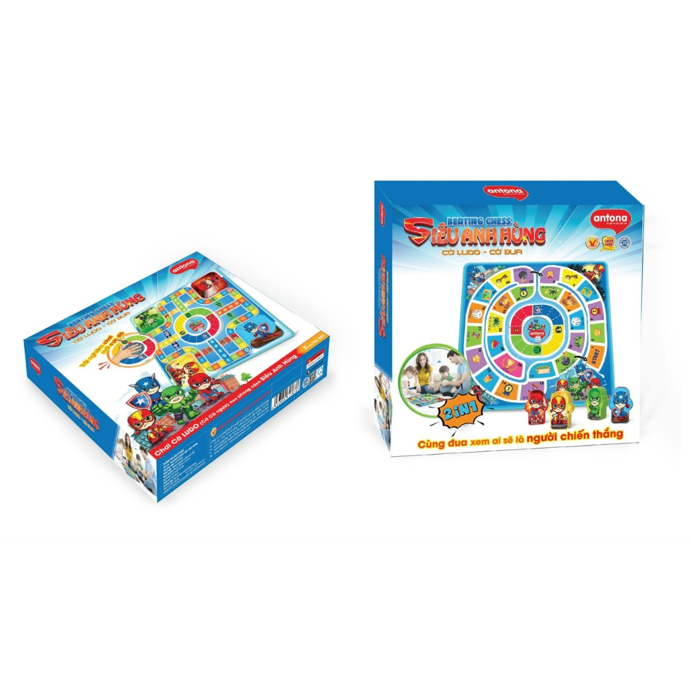 Đồ Chơi Antona 2 In 1 - Cờ LUDO (Cờ Cá Ngựa)