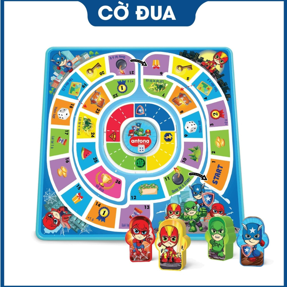 Đồ Chơi Antona 2 In 1 - Cờ LUDO (Cờ Cá Ngựa)