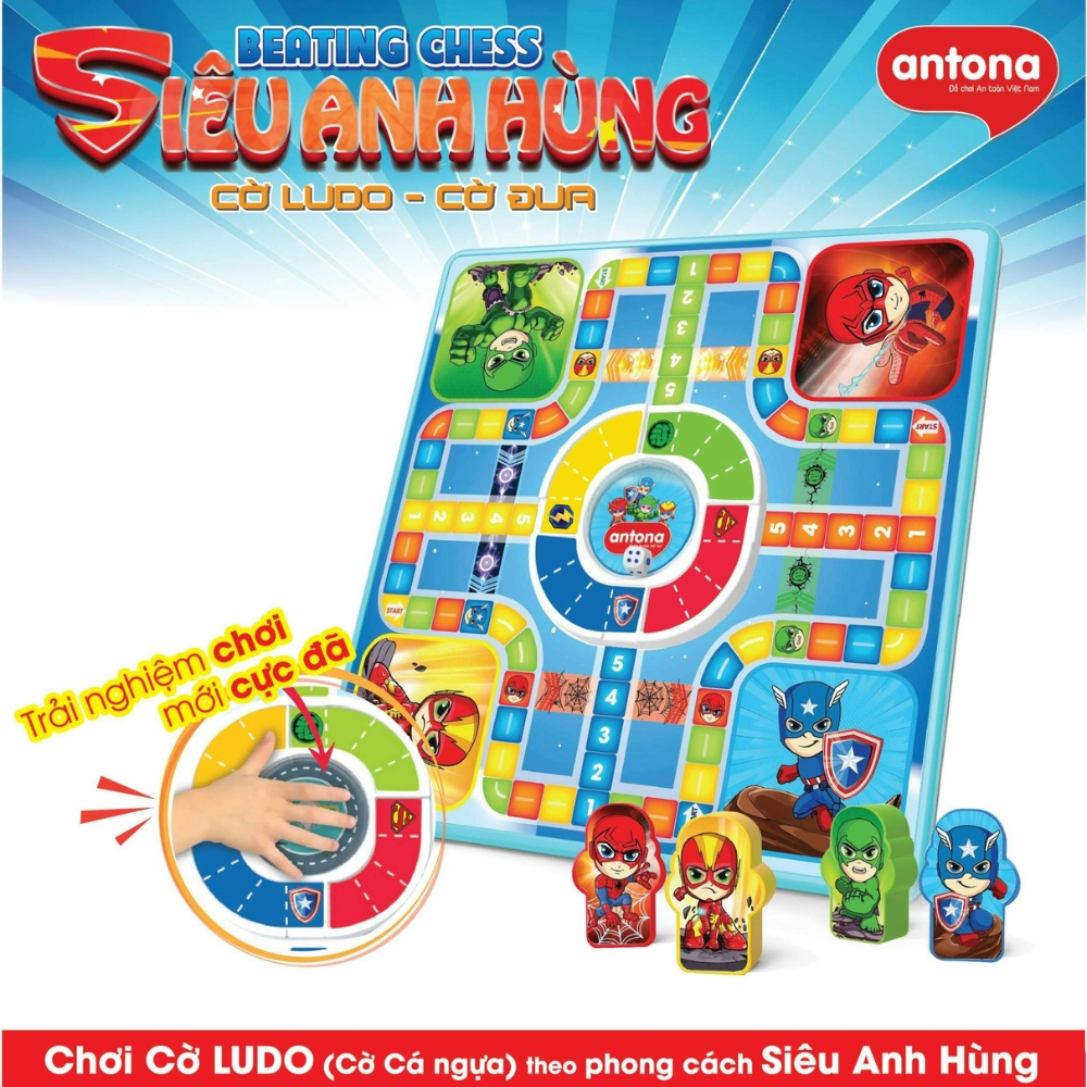 Đồ Chơi Antona 2 In 1 - Cờ LUDO (Cờ Cá Ngựa)