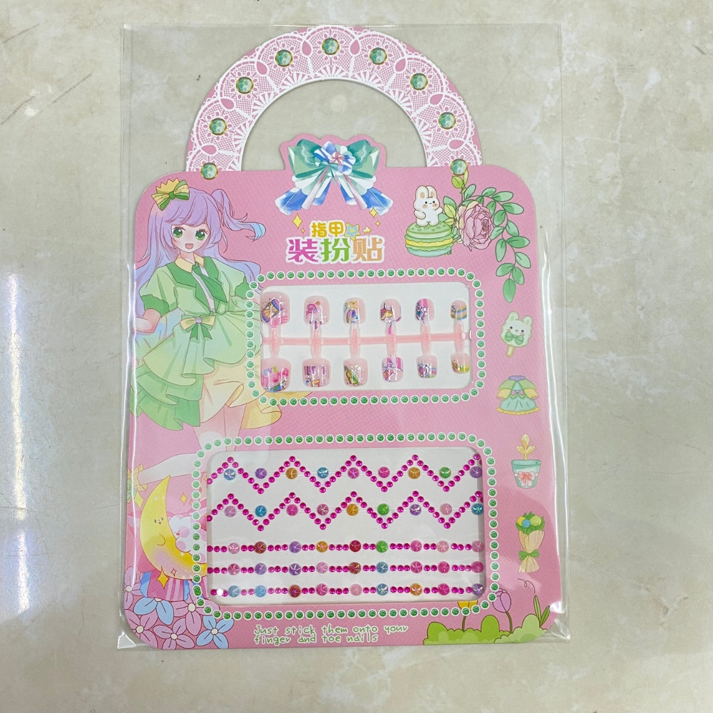Vỉ đồ chơi trang điểm làm móng làm nails sticker 3D