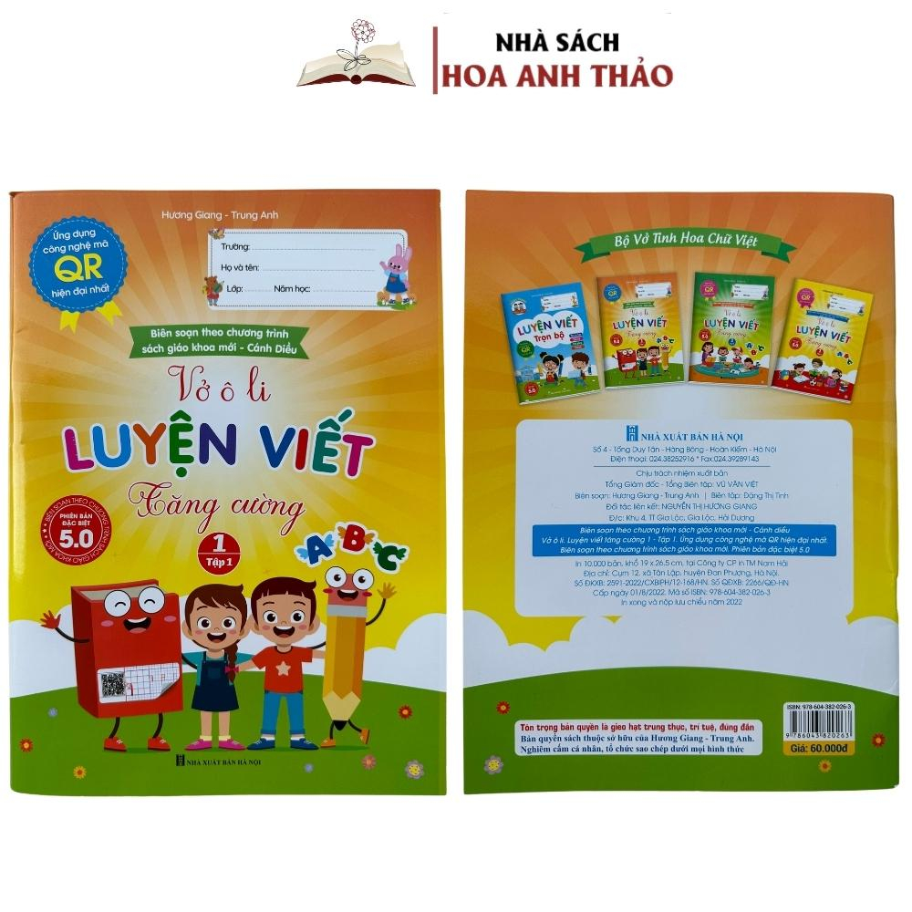 Sách - Vở Ô Li Luyện Viết Tăng Cường - Lớp 1 Cánh Diều - Phiên Bản 5.0 Quét Mã QR Video Hướng Dẫn Cách Viết