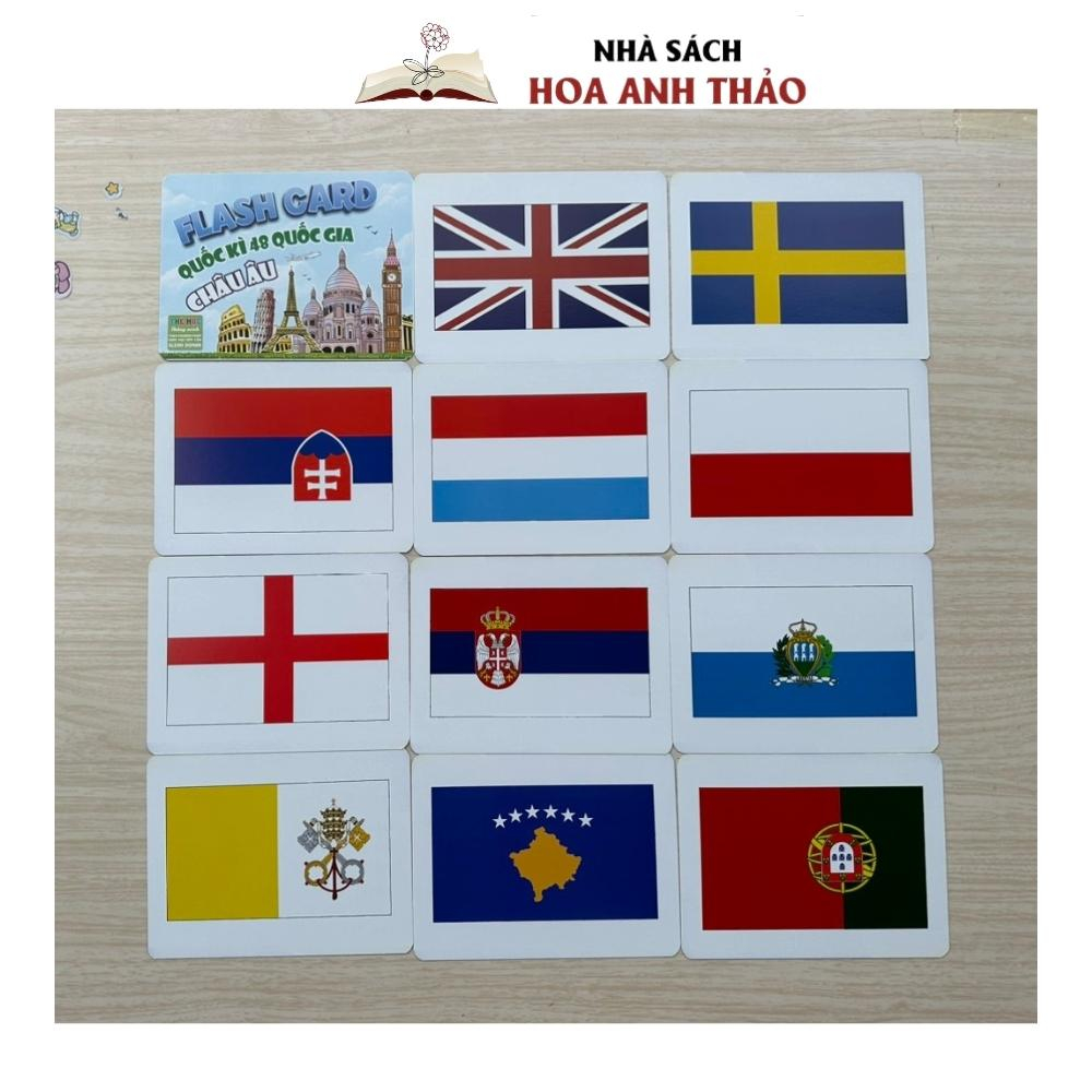 Bộ Thẻ Học Quốc kỳ Các nước Song ngữ (178 nước - 5 Châu lục)