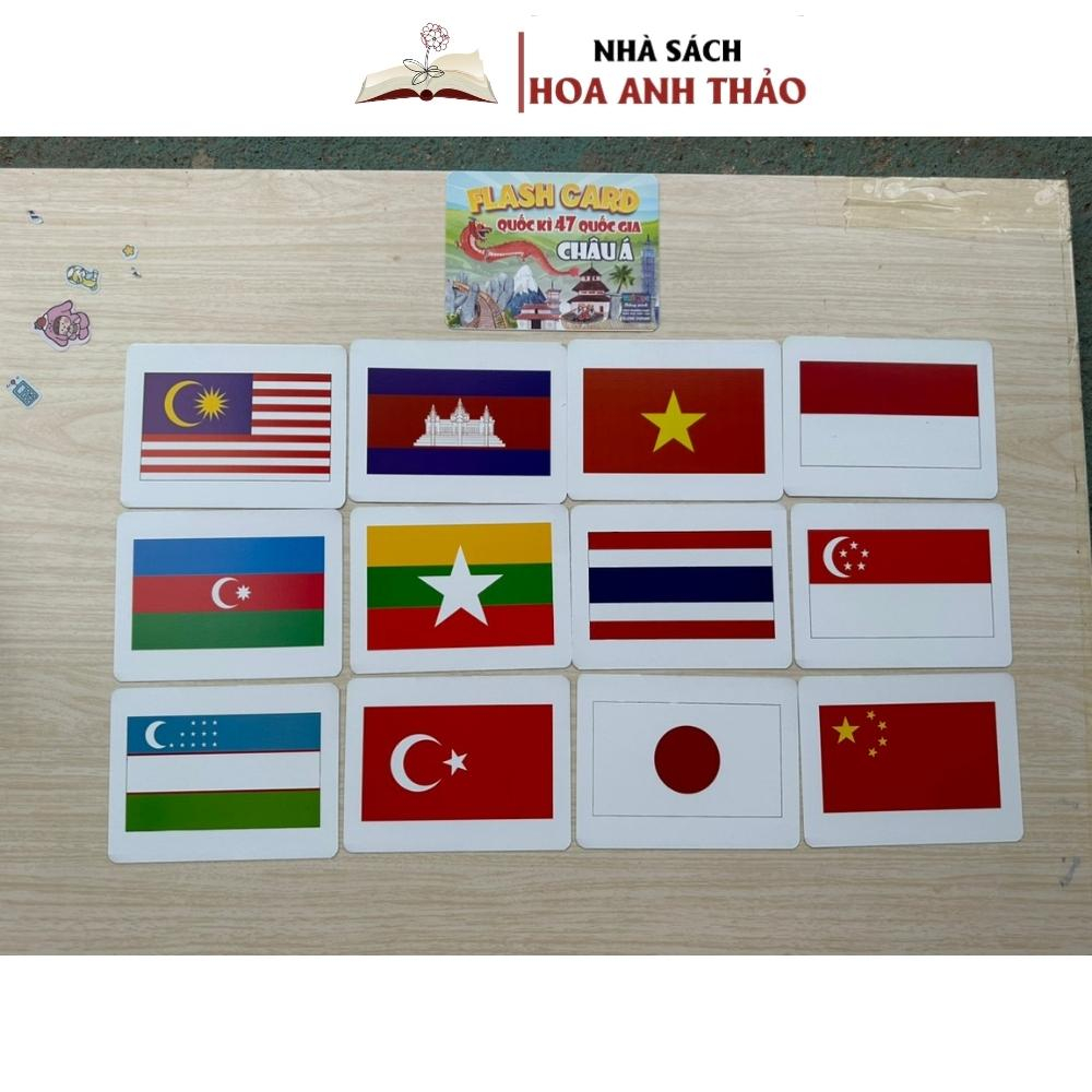 Bộ Thẻ Học Quốc kỳ Các nước Song ngữ (178 nước - 5 Châu lục)